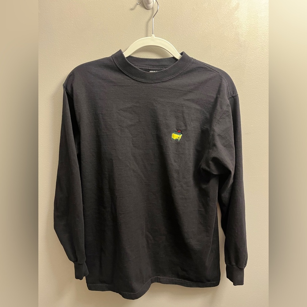 The Masters Collection Mens Long Sleeve Black Shirt Medium Golf